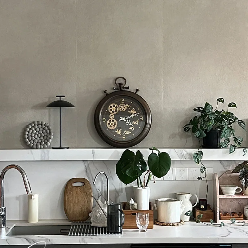 T*-Fashion Simple Clock Wall Living Room Digital Interior Art Wall Watch Chinese Style Minimalist Horloge Murale Home Decoration