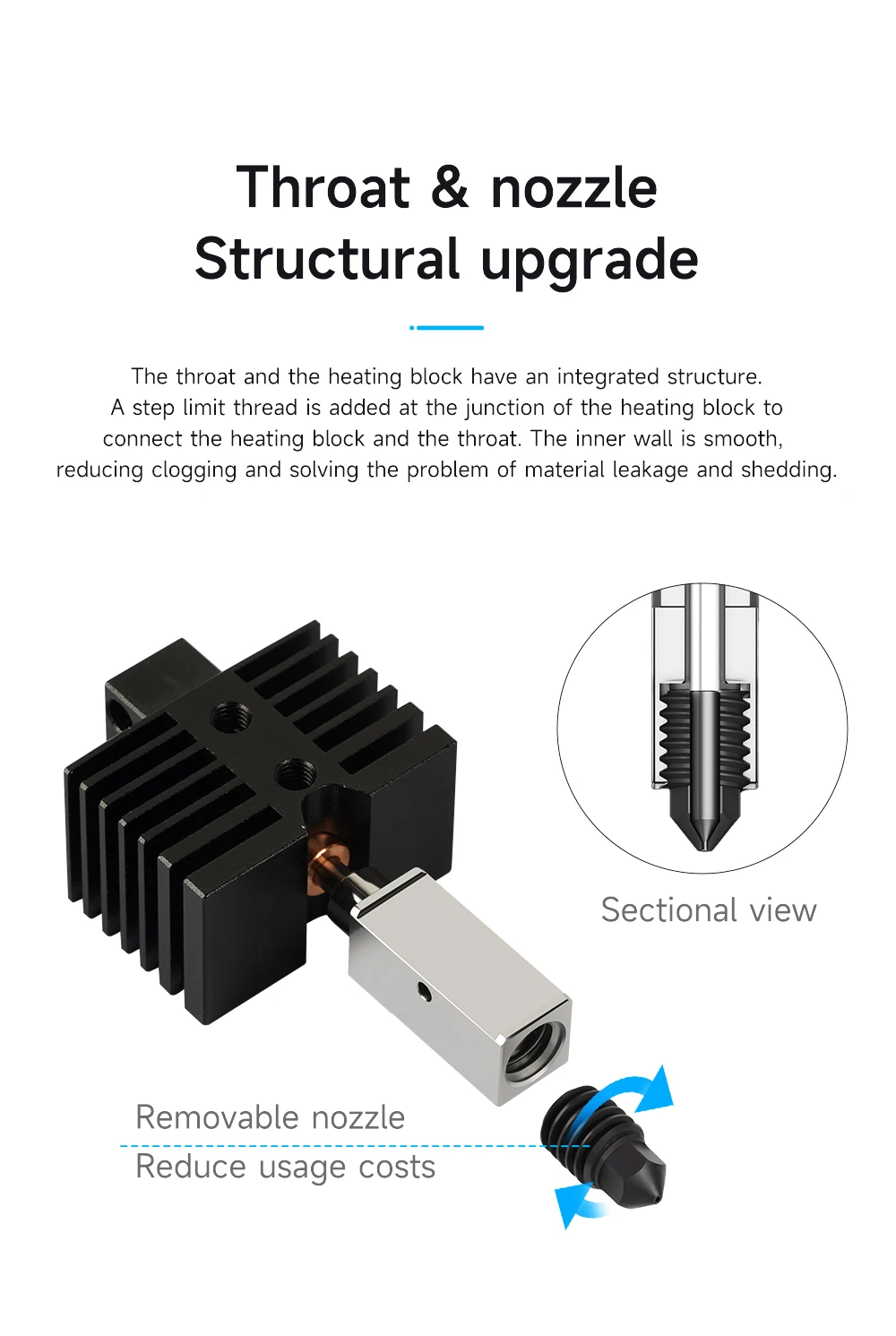 Upgrade-Hotend für Qidi X plus 3 / X max 3 / x smart 3 / Q1 Pro 3D-Druckerzubehör Hotend – Detail 5