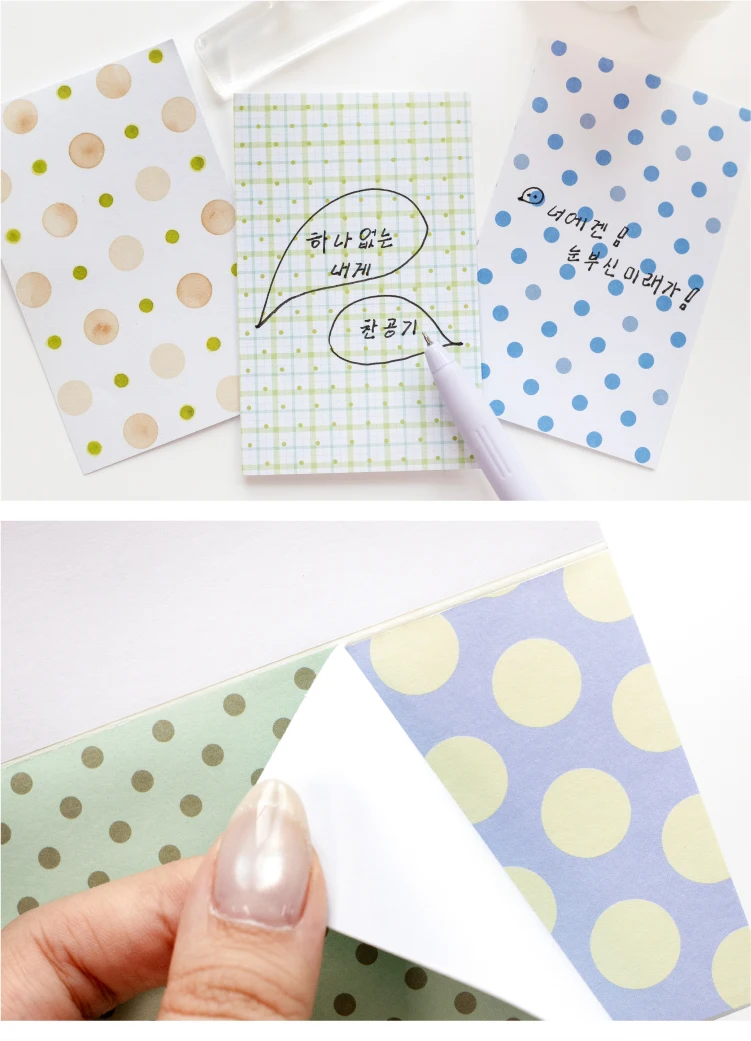 Journal GO 30 Blatt Polka Dots Stickerbuch Koreanischer Stil Punktmuster Notizblock für Journaling, Scrapbooking, Basteln, DIY-Material – Detail 7