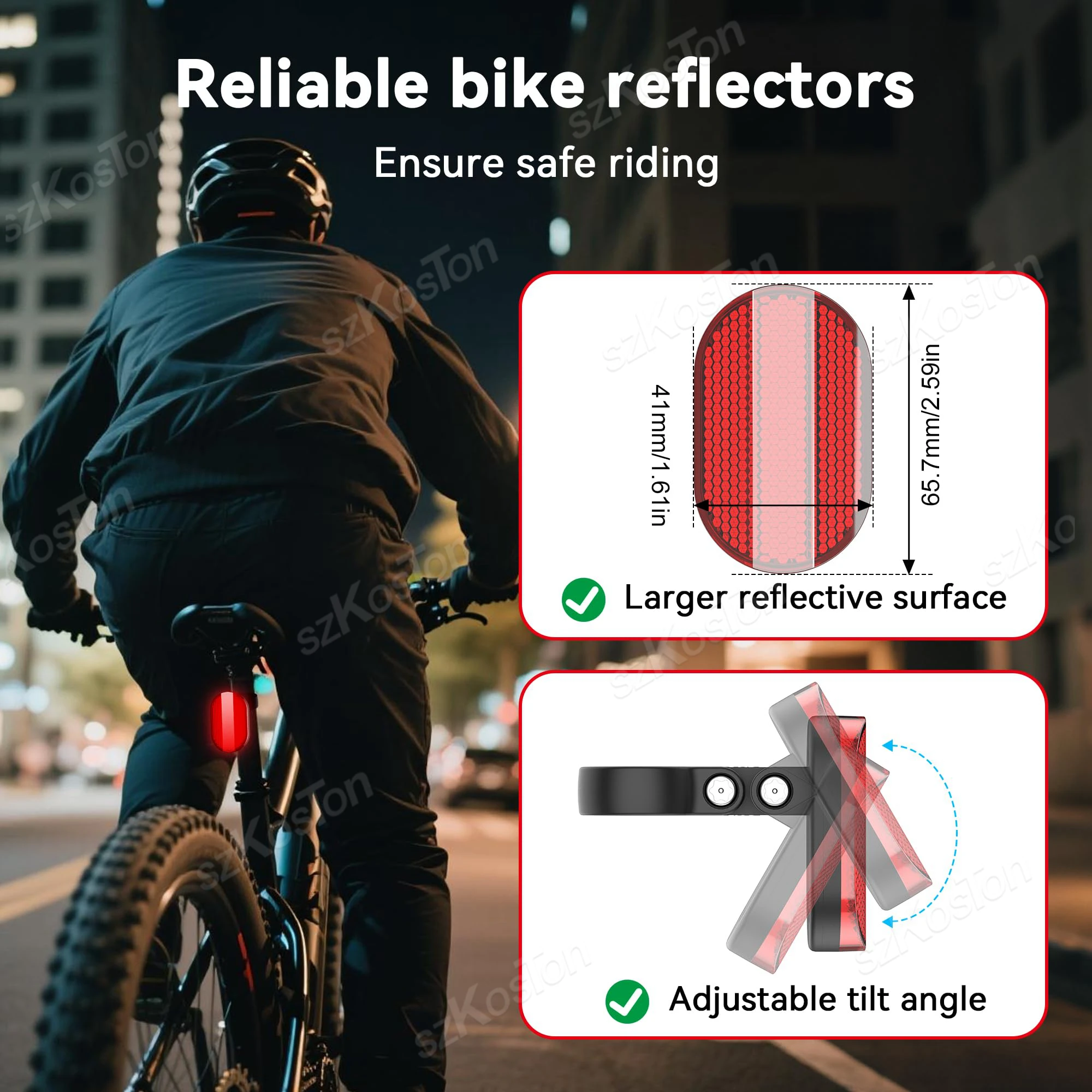 Uchwyt rowerowy na lokalizator Samsung SmartTag 2, Moto Tag i AirTag, ukryty, wodoodporny, antykradzieżowy, z odblaskami rowerowymi, etui na lokalizator GPS — zdjęcie produktu 5