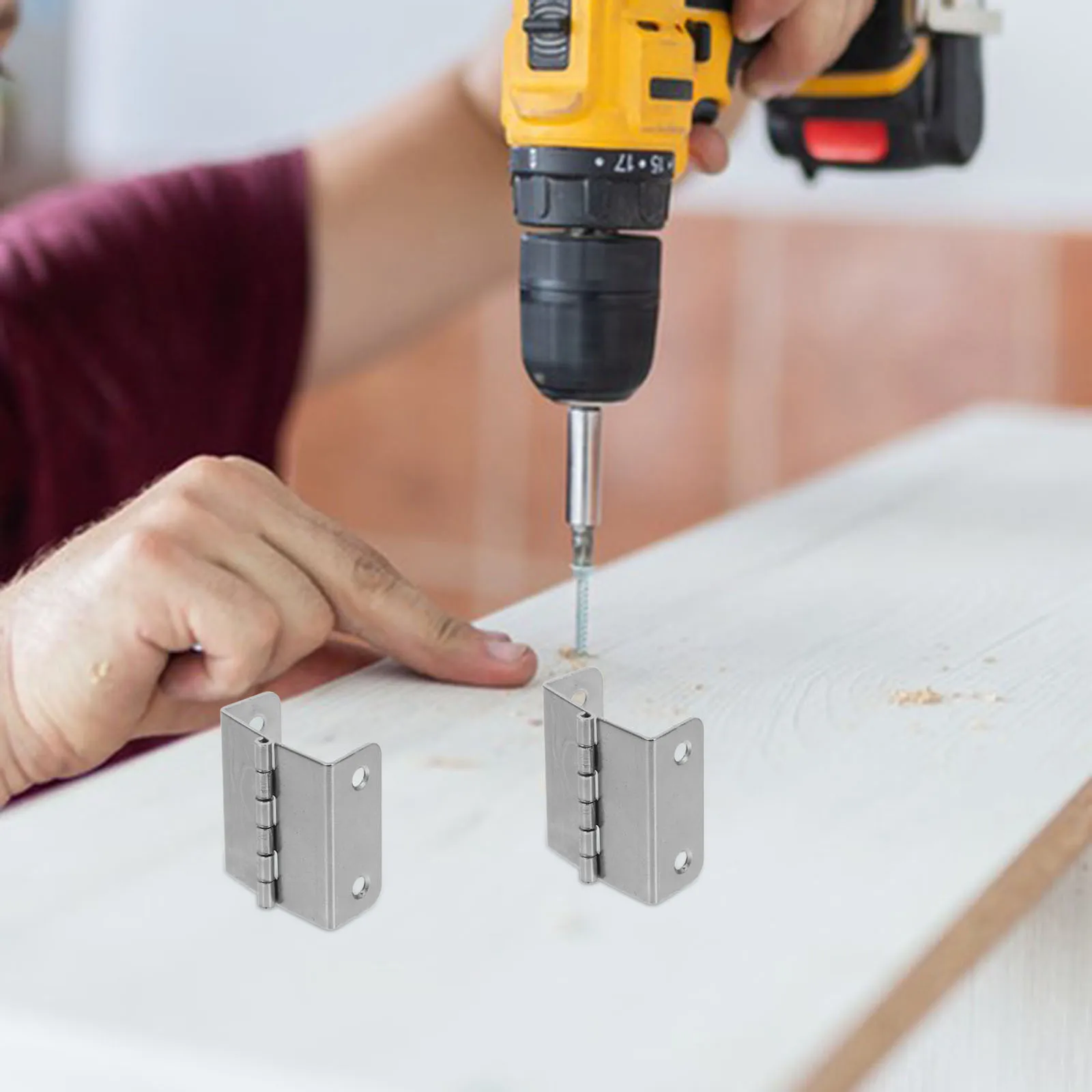 

4Pcs Folding Cabinet Hinges 180-Degree Four-Hole Metal Foldable Hinges for Furniture Doors Wooden Boxes Small Table Hardware