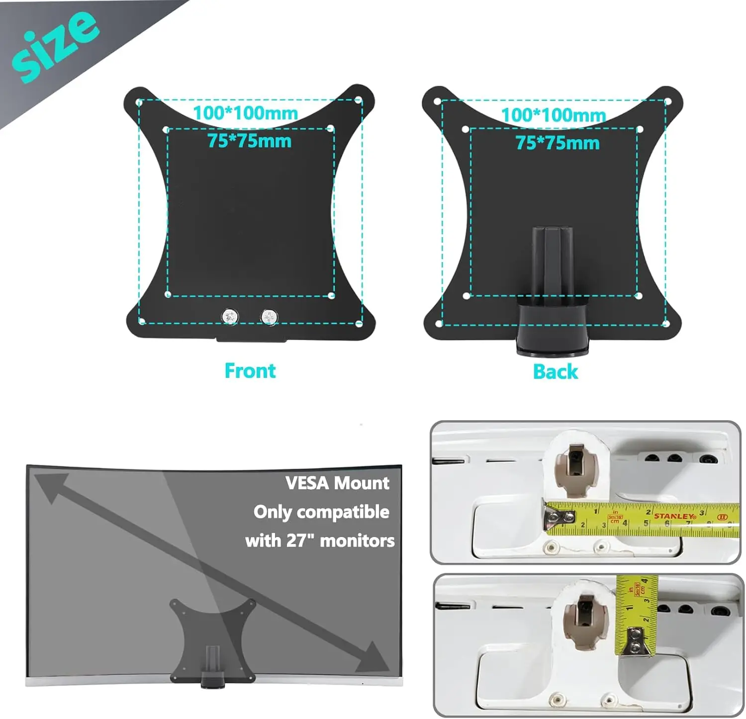 VESA Adapter For Samsung Monitor LC27F591FDKXKR LC27F591FDUXEN LV27F591FKDXKR C27F591FDU C27F591FDK V27F591FKD Wall Mount