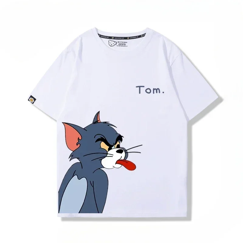 Tom and Jerry Cartoon Children's 100% Cotton T-shirt Short Sleeve Fashion Teen Short Sleeve Summer Street Casual Children's Tops