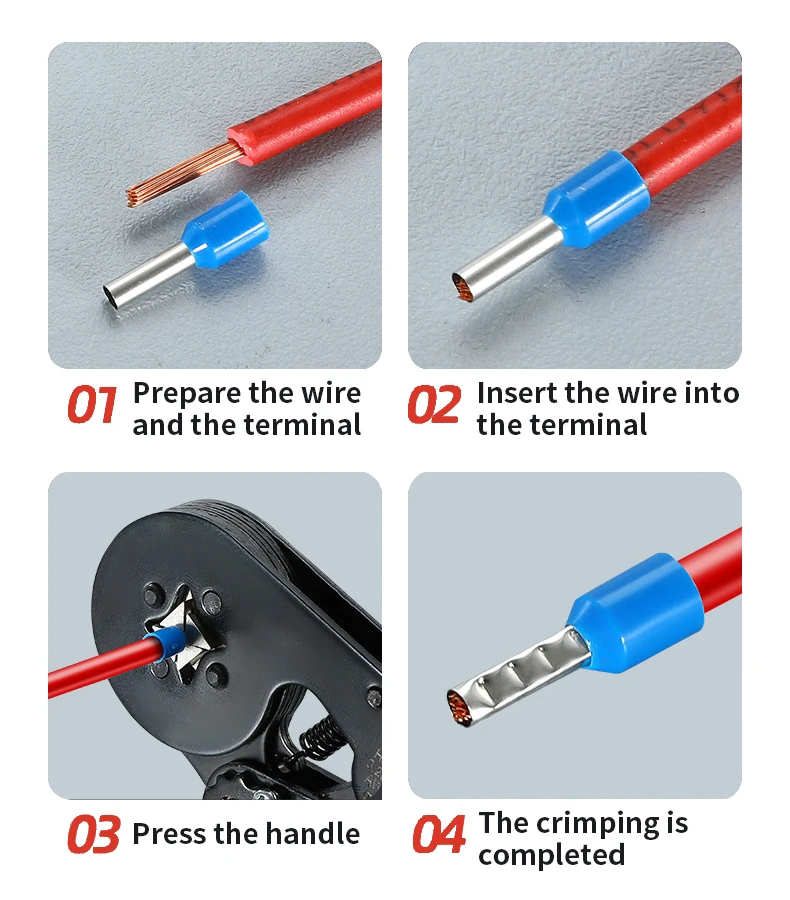 أدوات العقص الطويق الأكمام أنبوبي محطة سلك المكشكش كماشة مجموعات الكهربائية المنزلية 1200 قطعة محطة HSC8 6-4 6-6 #6