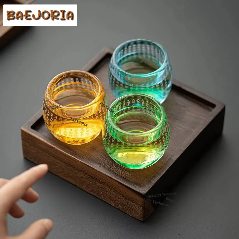 70ml Exquisite Kristallglas-Teetasse Hochwertige Beauty Master Tasse Chinesisches Tee-Zubehör Maßgefertigte Reise-Glasteetasse