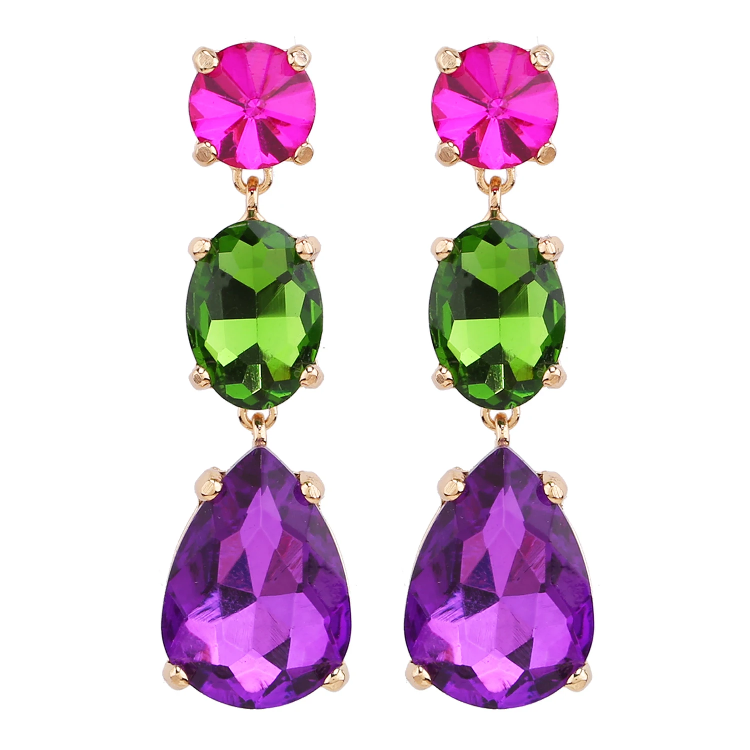 Пара женских серег из цинкового сплава, сварные четырехлистные клеверы с зажимом в виде капель воды, стеклянный длинный кулон, женские серьги со стразами Пара женских серег из цинкового сплава, сварные четырехлистные клеверы с зажимом в виде капель воды, стеклянный длинный кулон, женские серьги со стразами