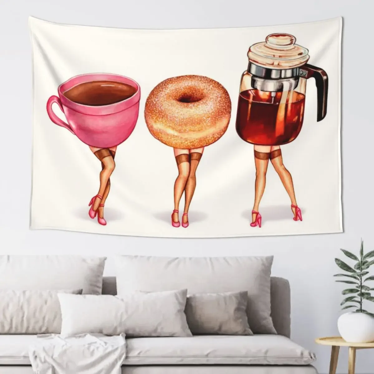 Coffee Pin-Ups Tapestry Room Decore Aesthetic Decorative Wall Tapestry