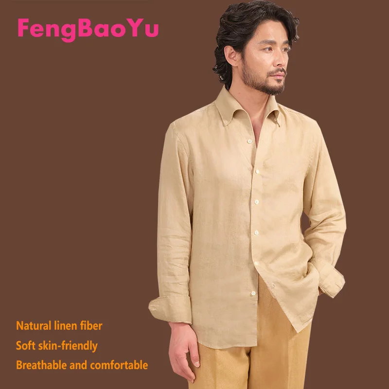 

100% Natural Linen Men's Shirt Delicate, Cool Breathable Top for Men, Available Large Size, Suitable for Casual Upscale Wear