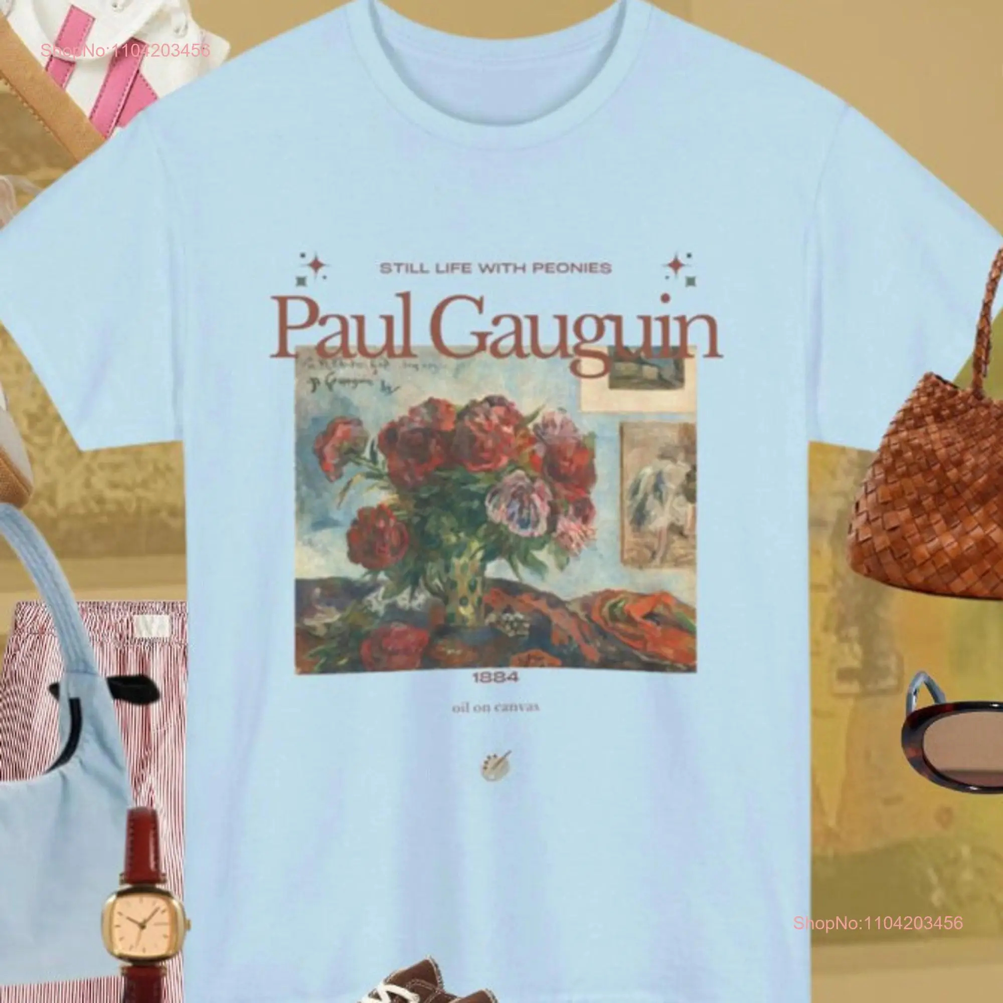 Paul Gauguin Still Life with Peonies T Shirt Vintage Art Lover's Enthusiasts Casual Unique Ideas Collectors