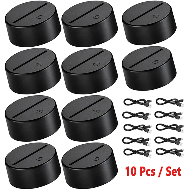 10 stks 3D Nacht LED Licht Lampvoet Anime Labubu Acryl Decoratieve Lichtshow Display Stand met Type-c Kabel 7 kleuren Houder