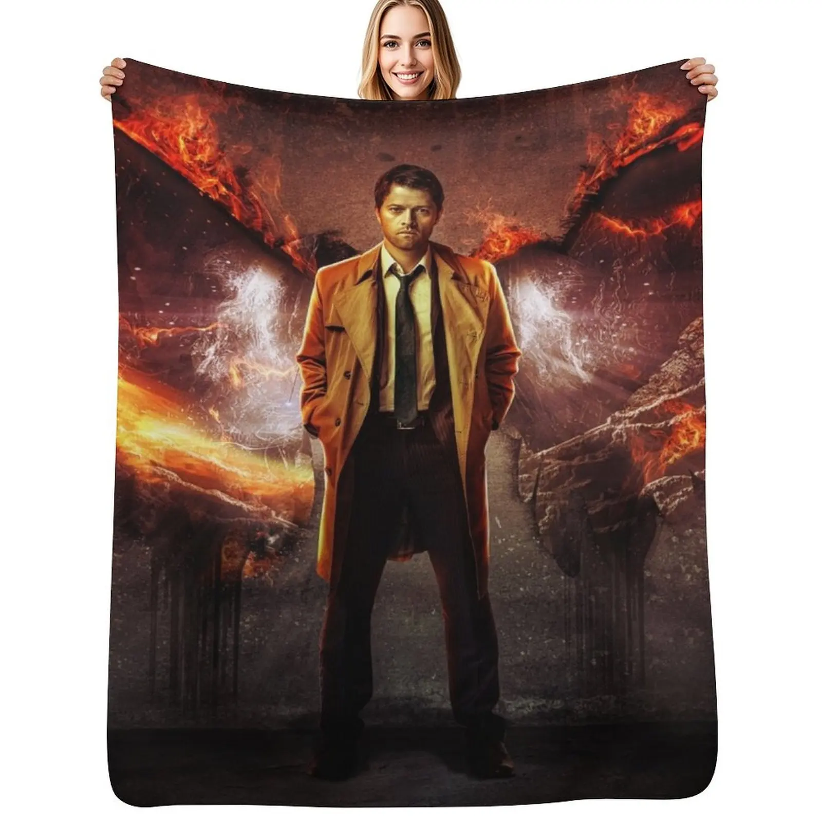 

castiel Throw Blanket Plaid on the sofa Kid'S Bed linens Furrys Blankets
