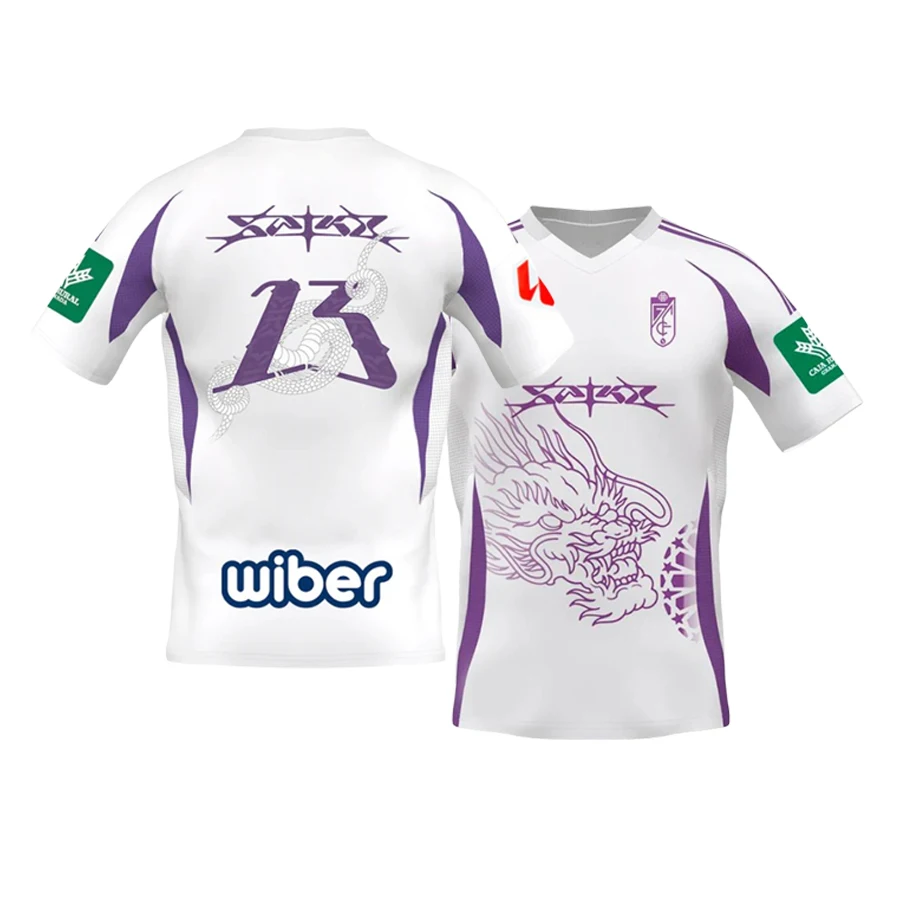 

Летний футбольный трикотаж 2025 года для мужчин, женщин и детей, одежда, испанский трикотаж Granada, дышащая быстросохнущая эластичная футболка большого размера