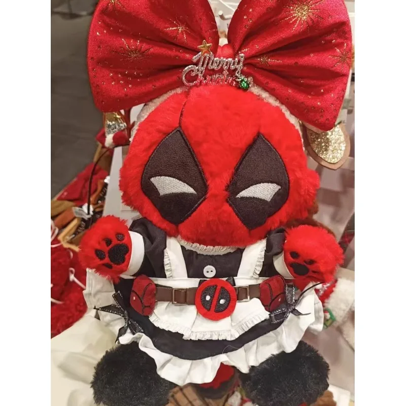 Deadpools Cat Toy 30cm Deadpooled Cotton Doll Peripheral Stuffed Pillow Anime Collection Model Doll Toy For Kid Birthday Gift