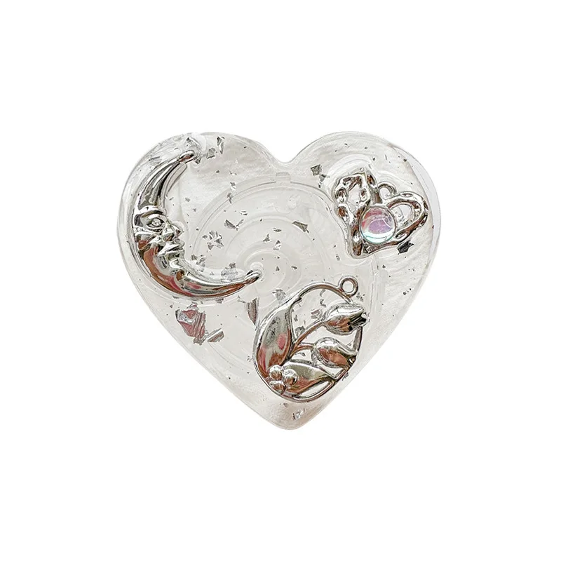 Clear Heart Phone Grip Holder Back Adhesive Y2K Coquette Phone Bracket Stand Finger Socket for Girls Daily Cell Decor Accessory view 5