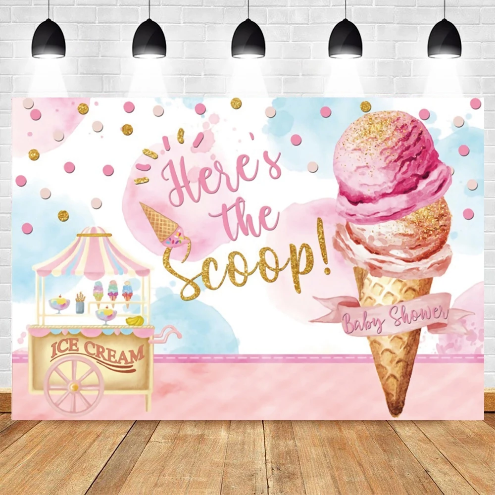 Candy Bar Baby Shower Birthday Backdrop Ice Cream Car Donuts Lollipop Party Photo Background Cake Table Decor Photography Props