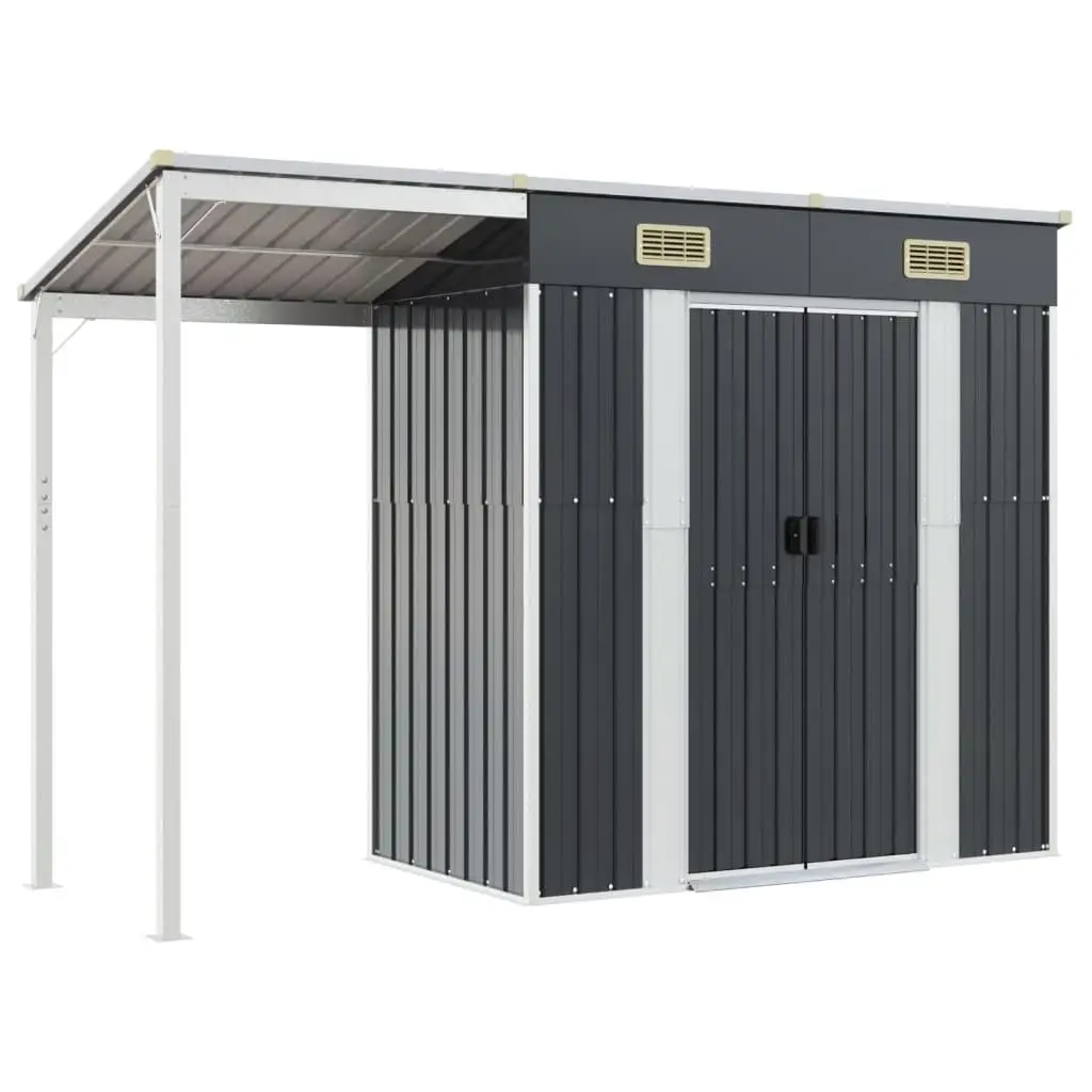 Garden Shed Anthracite Galvanized Steel Plastic Large Storage