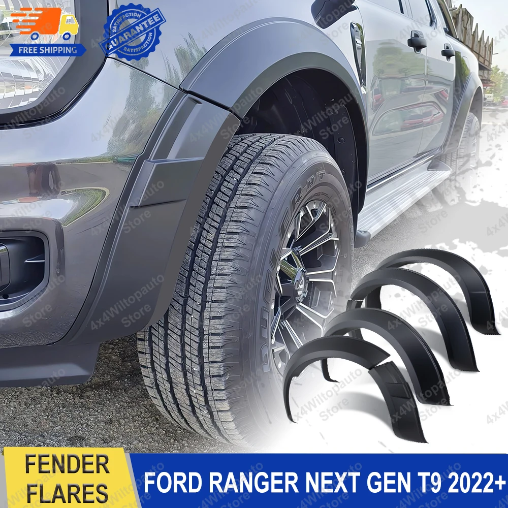 

5”Widen Fender Flares Wheel Arch For Ford Ranger Next Gen T9 2022 2023 2024 2025 XLS XLT XL Double Cab Car Accessories