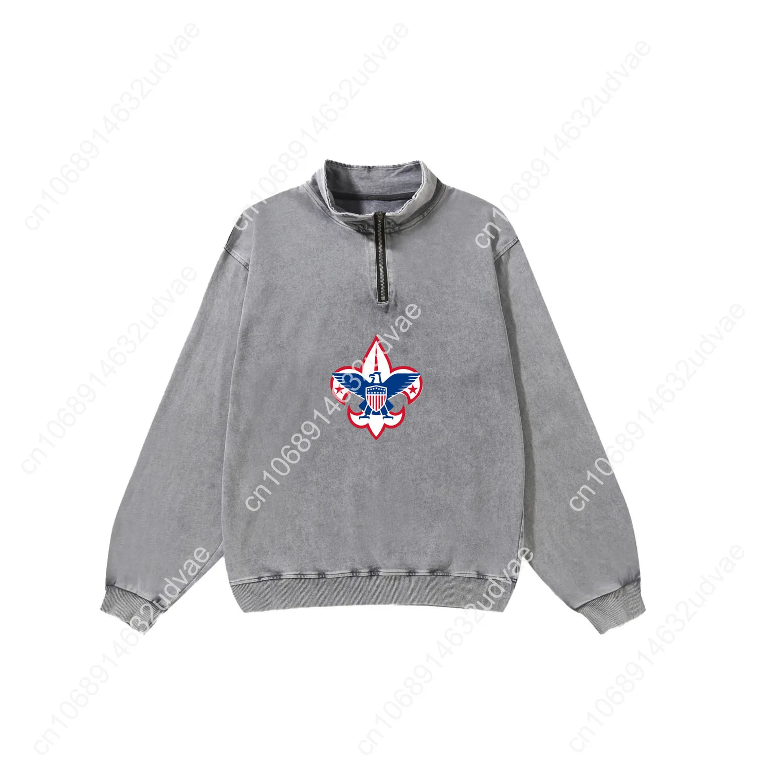 Scouts of America Retro Sweatshirt Man Woman Teenager Vintage Pullover Half Zipper Sweat Shirt Photo Custom Long Sleeved Tshirt