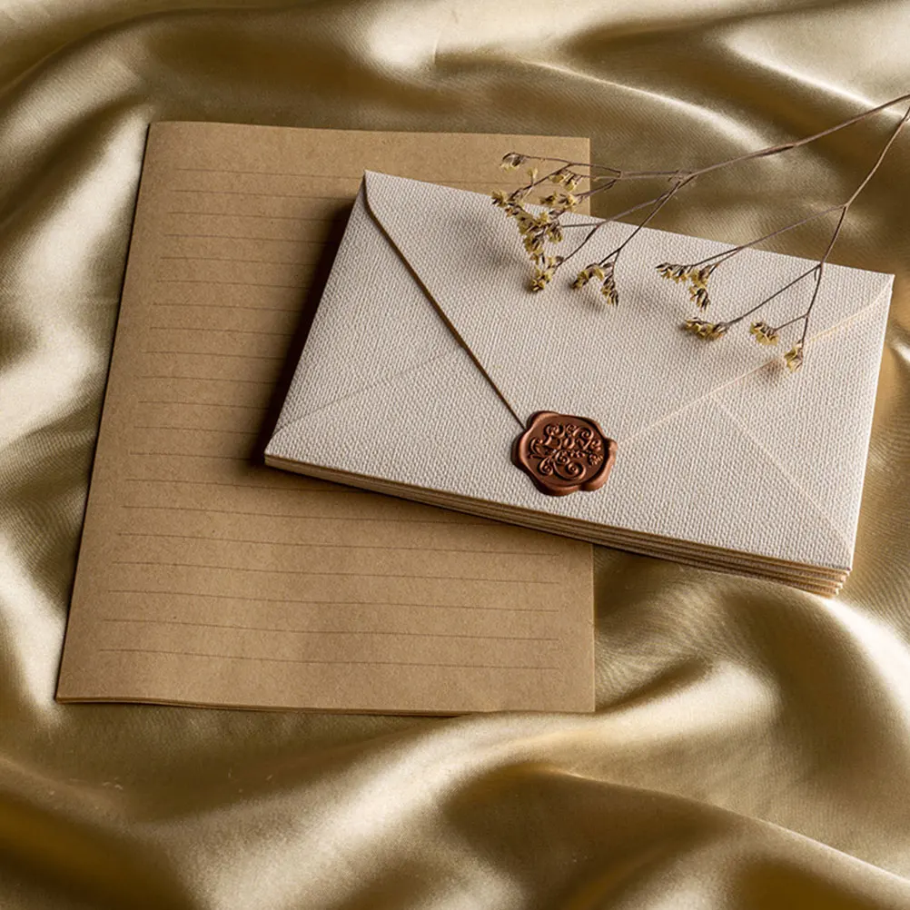 

1 set 1 Set Vintage Paper Envelope Kit Retro Letter Writing Envelopes Budget Sheets Office Stationery Cash Gift Wedding Supplies