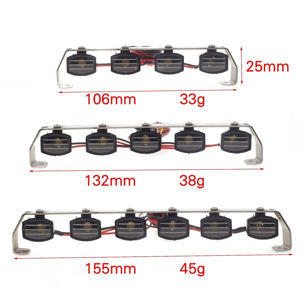 LED Lamp Roof Light Bar Spotlight Searchlight for 1/10 RC Crawler Car Axial SCX10 90046 Traxxas TRX4 D90 Upgrade Parts,2