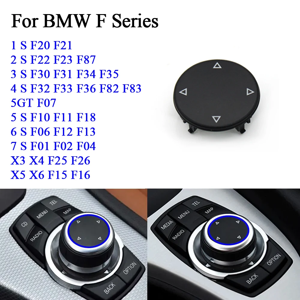 LHD RHD Car Interior CIC IDrive Multimedia Switch Menu Button Central Rotary Cover For BMW F Series 1 2 3 4 5 6 7 X3 X4 X5 X6