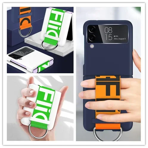 Phone Strap Desgin Protective Case for Samsung Galaxy Z Flip 5 3 5G Flip5 Flip4 Flip 4 Flip3 Zflip4 Anti-Knock Phone Cover