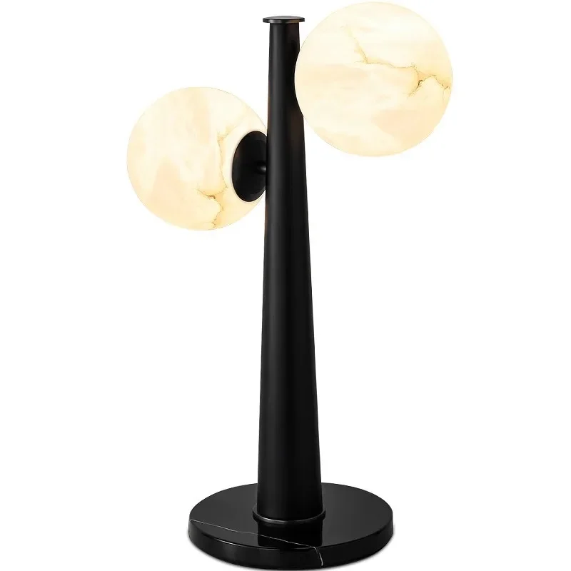 

Desk lamp, light luxury and high-end sense, all-copper natural marble, medieval wabi-sabi wind, living room