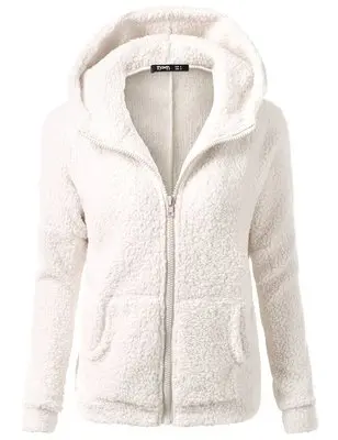 Sudadera con capucha informal para mujer, abrigo de lana suave y lisa con cremallera, chaqueta cálida para otoño e invierno, 2020 S-5XL