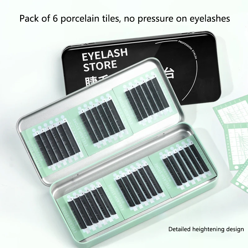 Empty Magnetic Fake Eyelash Storage Box With 6 Diskettes False Eyelash Holder Case Container Travel Pallet Lash Holder