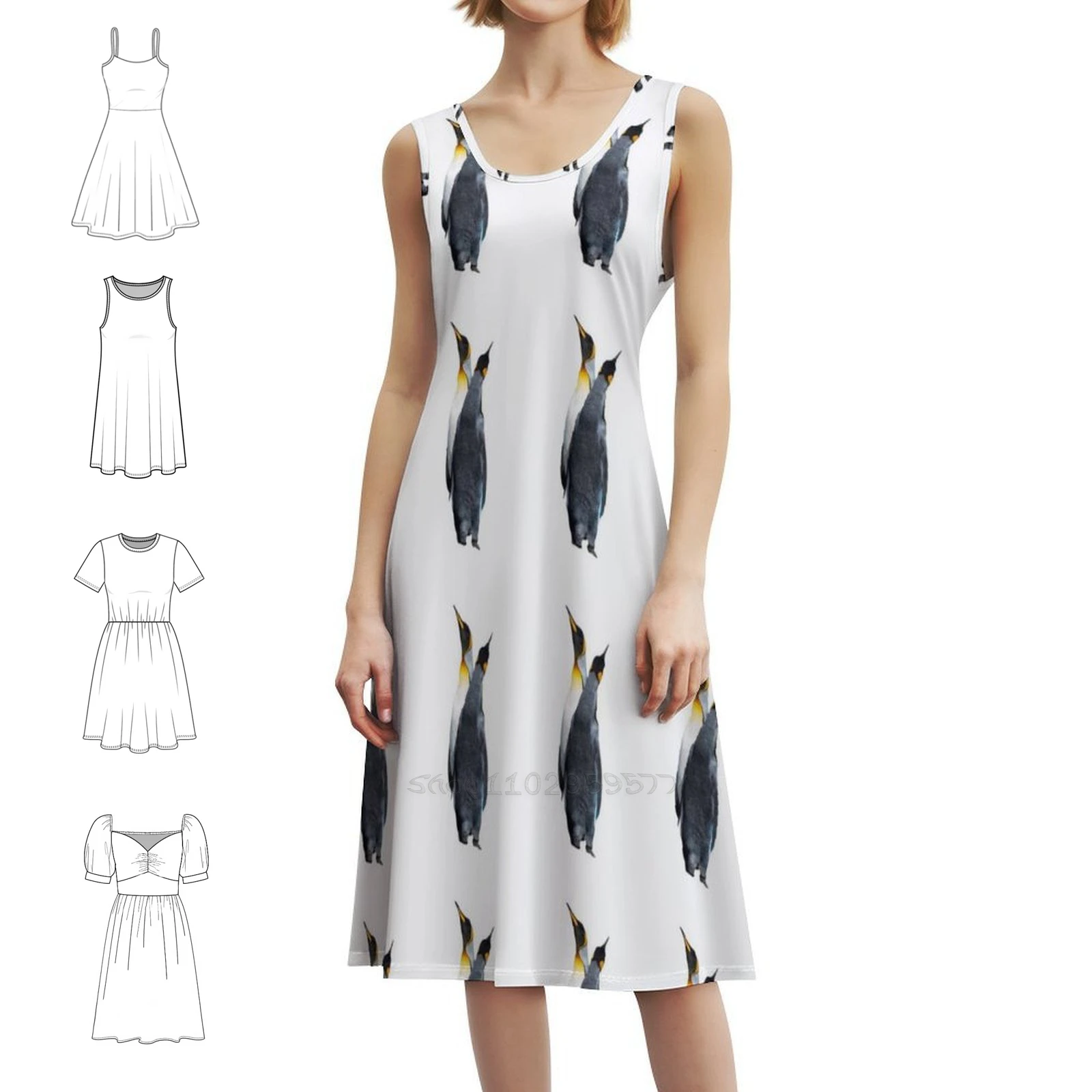 

Пара пингвинов в счастливом настроении, как ты, повседневное платье в корейском стиле для женщин, простые повседневные офисные женские платья, пингвины с пингвинами