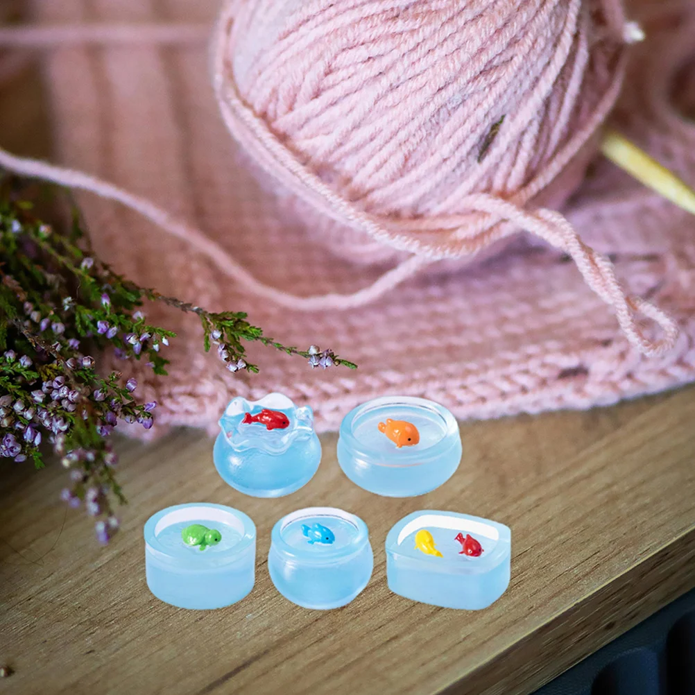 15 قطعة يتوهج في الظلام الراتنج مصغرة أطباق السمك دمية المشهد الصغير حوض السمك الحلي مضيئة خزان الأسماك الصغيرة