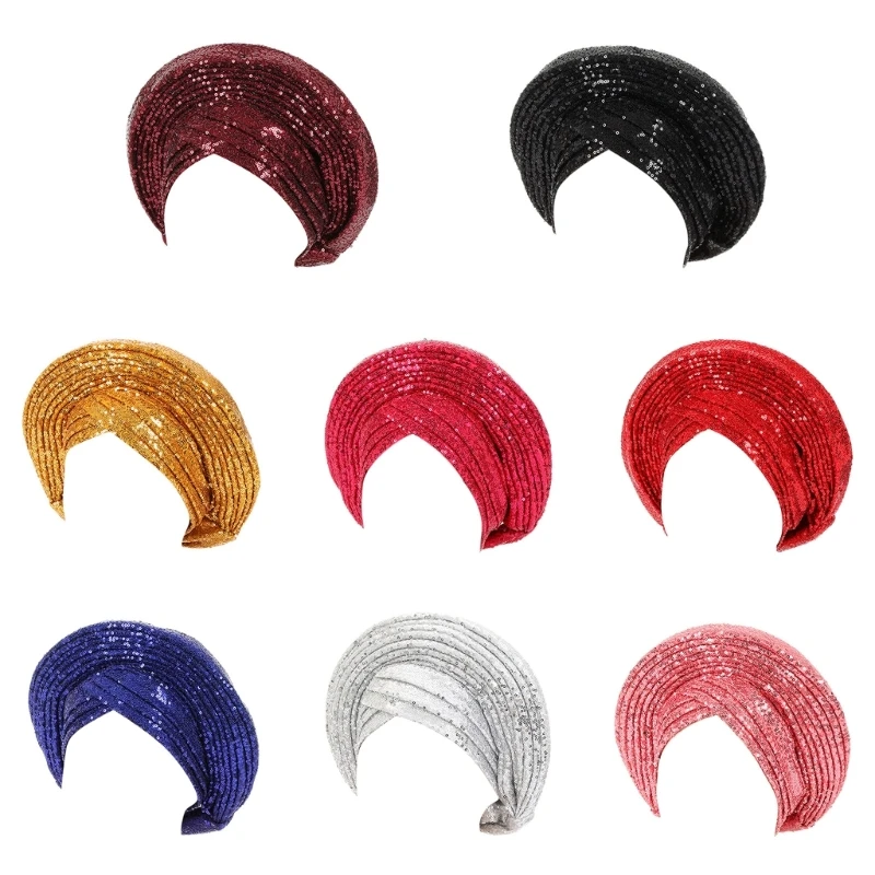 

African Wedding Turban Caps for Outdoor Elastic Hijab for Culture Enthusiasts