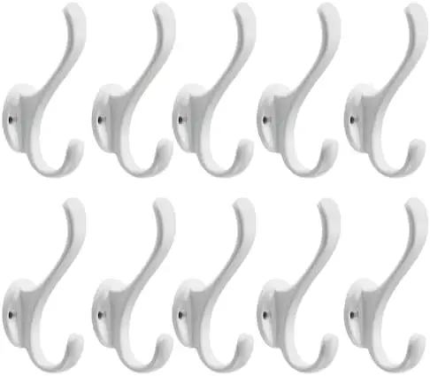 

Крючки для одежды Khtumeware, 10 шт., белые, настенные – прочные крючки для полотенец, халатов, ключей, сумок, головных уборов