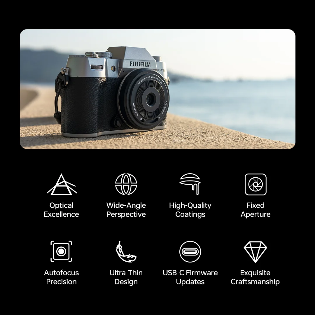 Полнокадровый объектив Viltrox AF 28 мм F4.5 с блинным объективом для камеры Sony с байонетом E Fujifilm X Nikon Z