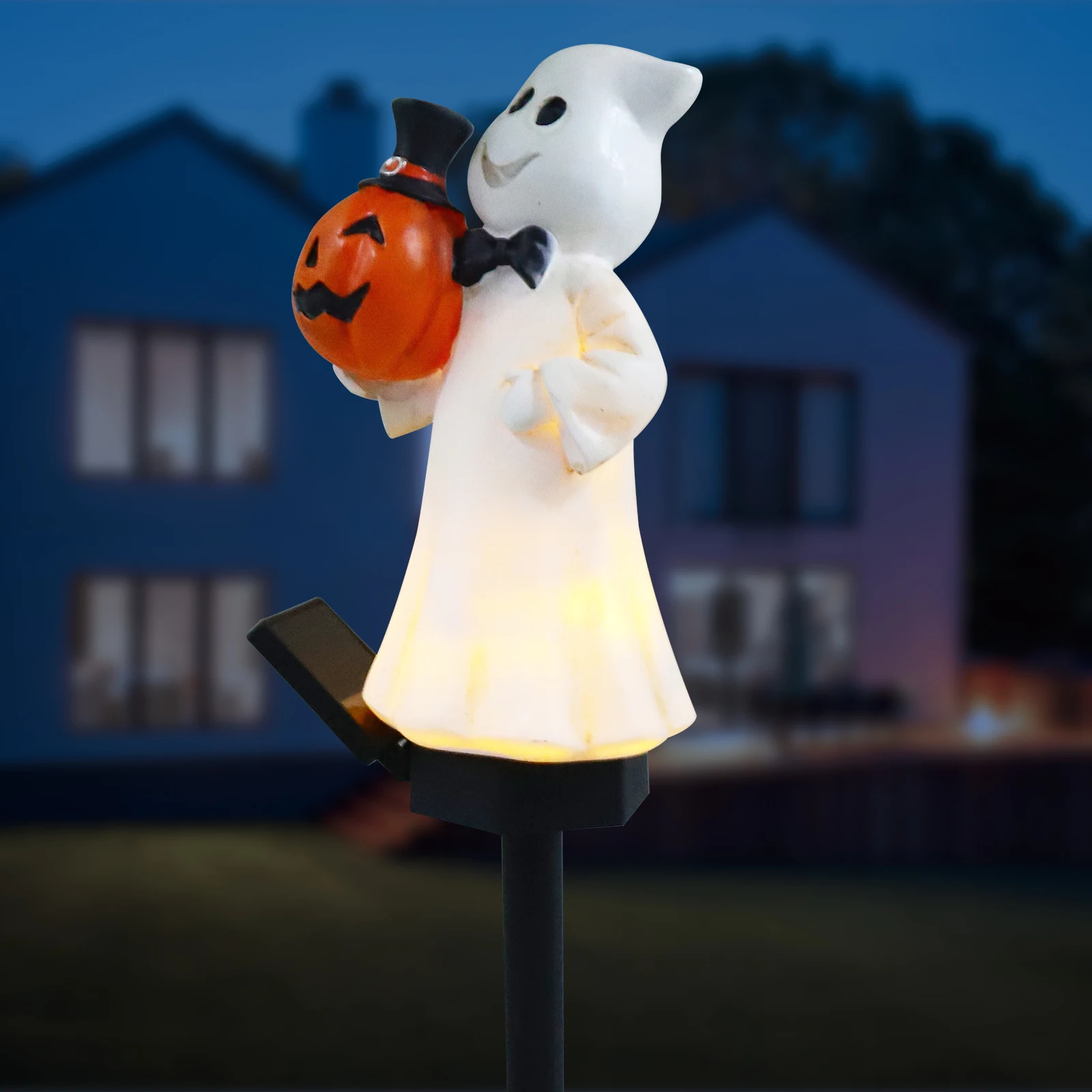 

Lighted Pumpkin Lantern Decoration Halloween Lawn Lights Outdoor Decorations outside Solar LED