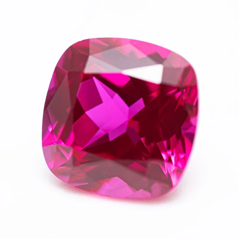 Lab Grown Ruby Square Cushion Shape Rubeliite Colour VVS1 Charms Beads Diy Jewel Making Materials Selectable AGL Certificate