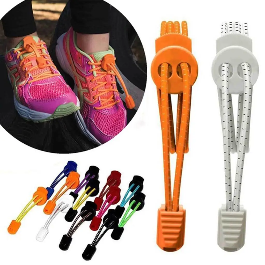 Lazy No Tie Shoelace Reflective Elastic Cord for Sneakers Easy Lock Laces for Kids and Adults