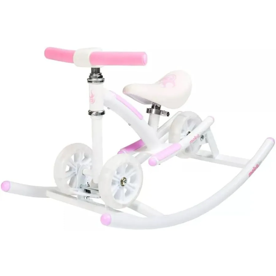 Cruiser Wobo Rocking Horse Ride On & Baby Balance Bike Rosa, altura del asiento ajusta 11-19 pulgadas
