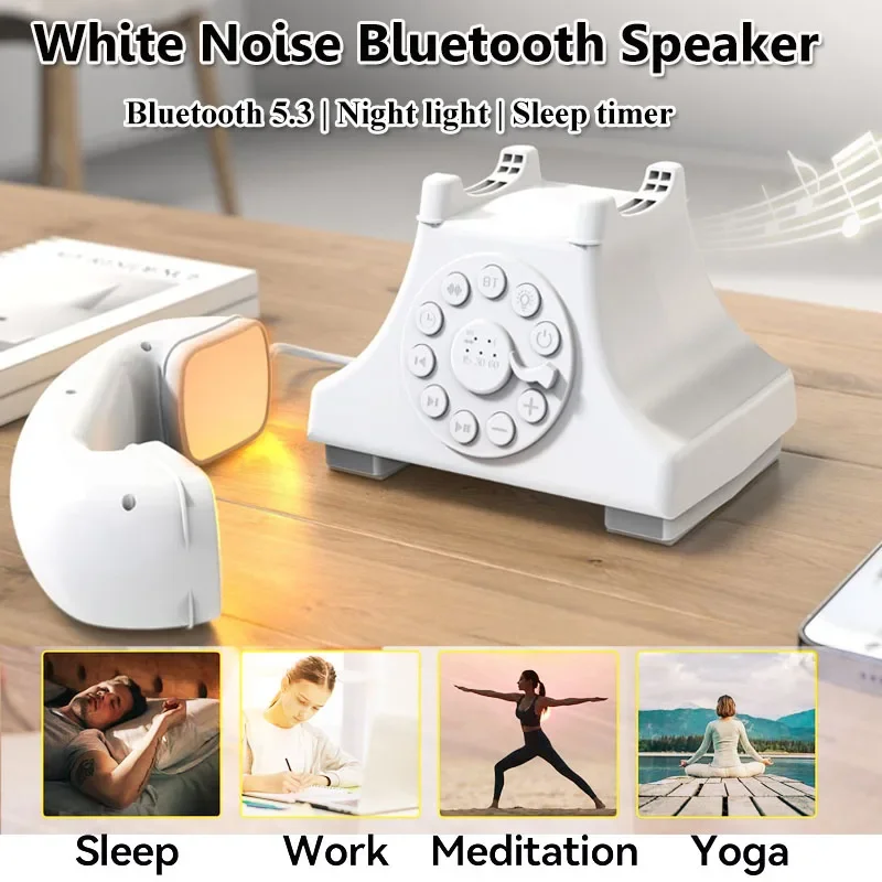 

Night Light Sleeping Machine Music Player Portable Vintage Bluetooth Speaker White Noise Sleep Aid Music Box Support Sleep Timer
