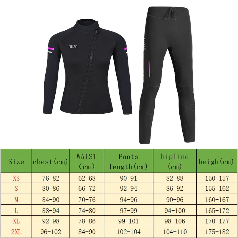 Женский гидрокостюм для серфинга и дайвинга с разрезом 1,5 мм, куртка с длинным рукавом и брюки, профессиональный неопреновый купальник для дайвинга