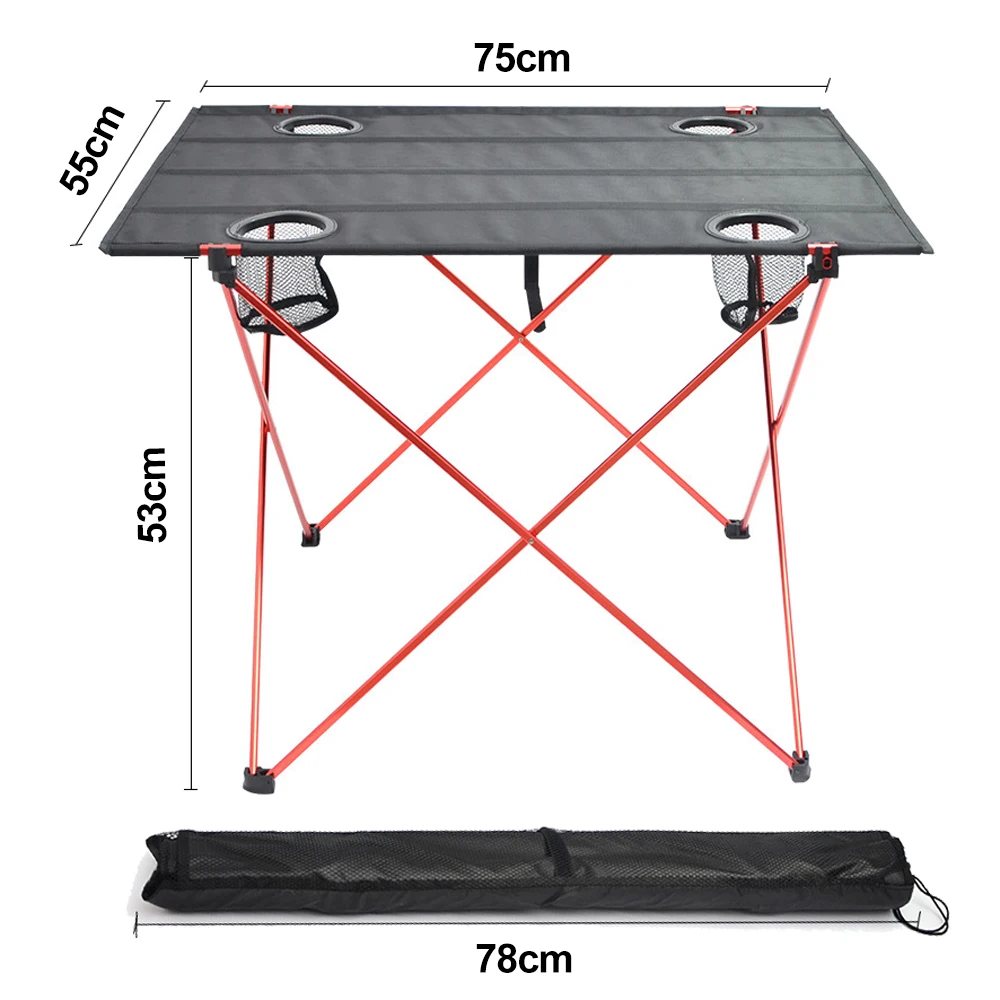 HooRu Folding Outdoor Table Portable Lightweight Desk with Carry Bag Camping Picnic Fishing Beach Hiking  Furniture