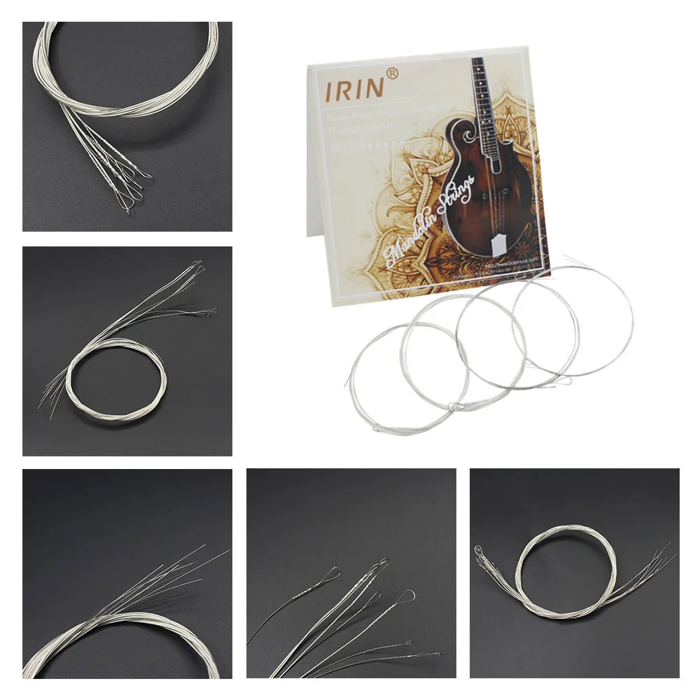 6Pcs/Set Mandolin Strings M100 Silver Plated Copper Alloy Wound High Quality Plated Steel Smooth String Mandolin Accessories