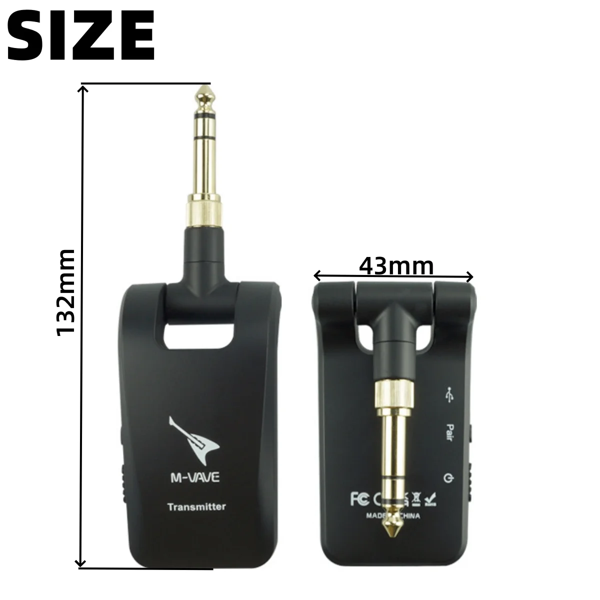 M-VAVE WP-5  Guitar Wireless System 2.4GHz 6 Channels Rechargeable Audio Wireless Transmitter Receiver with Stereo 2 in 1 Plug