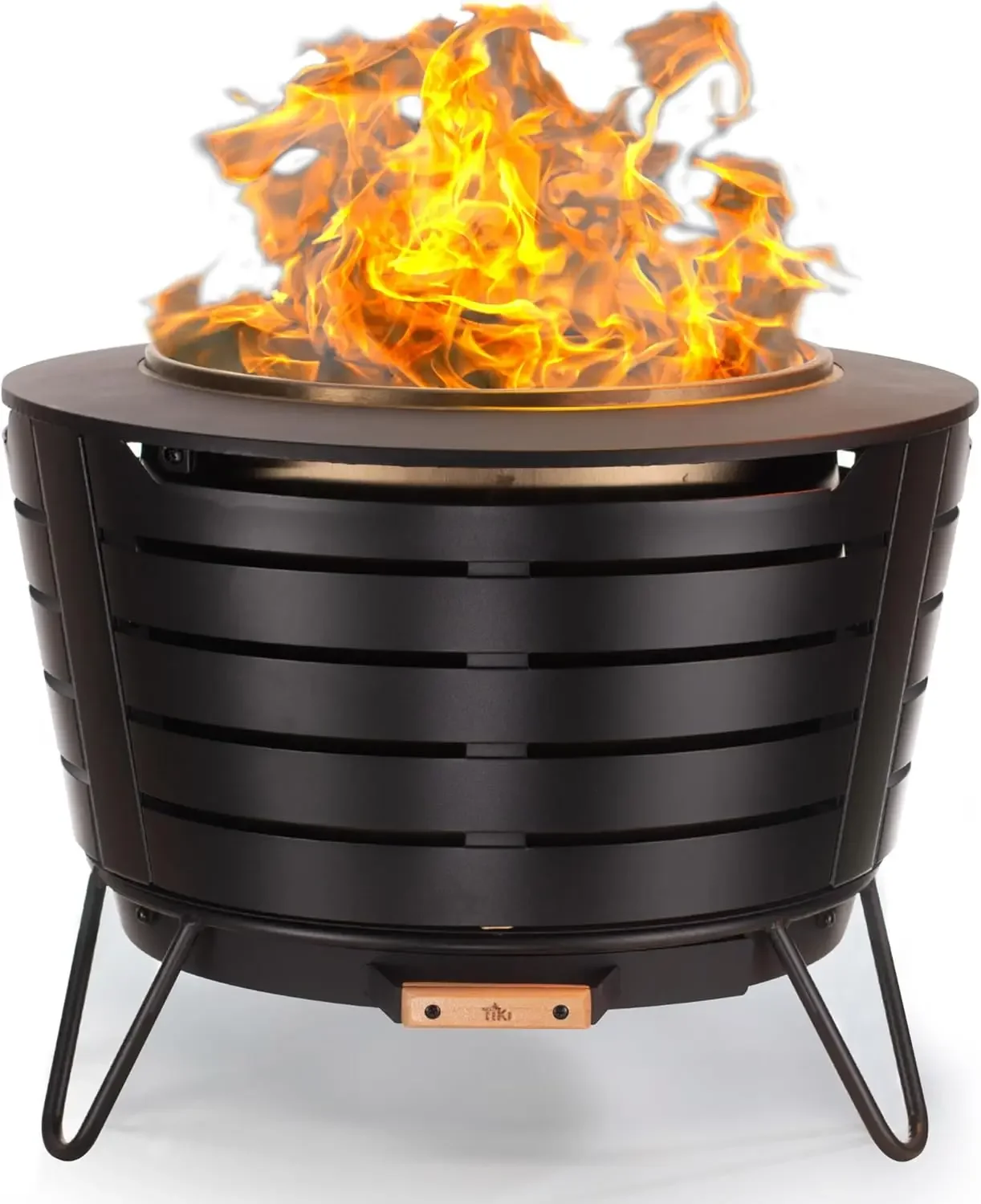 

Patio Fire Pit, Wood Burning Outdoor Fire Pit - Includes Wood Pack, Modern Design with Removable Ash