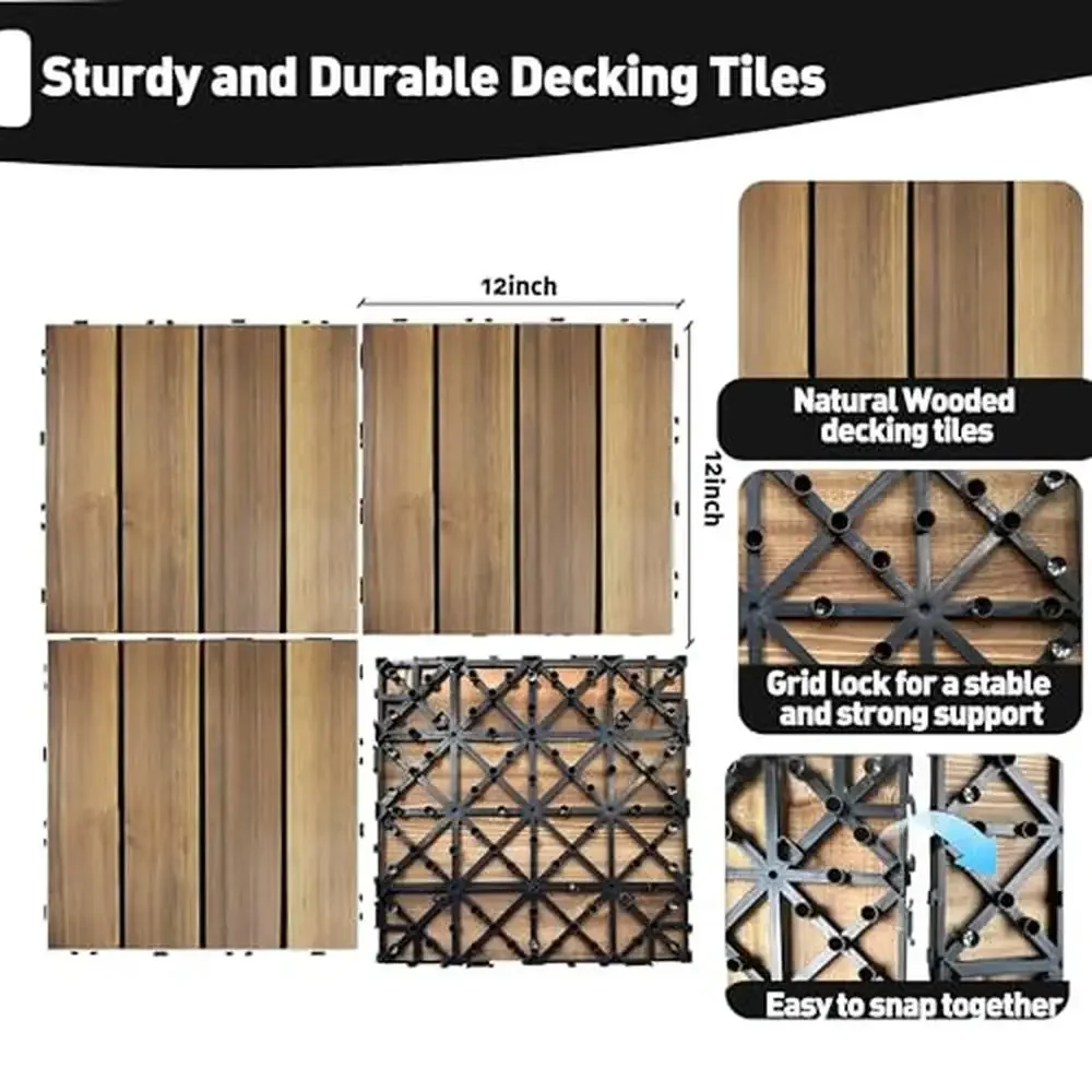 Wood Composite Interlocking Deck Tiles 12