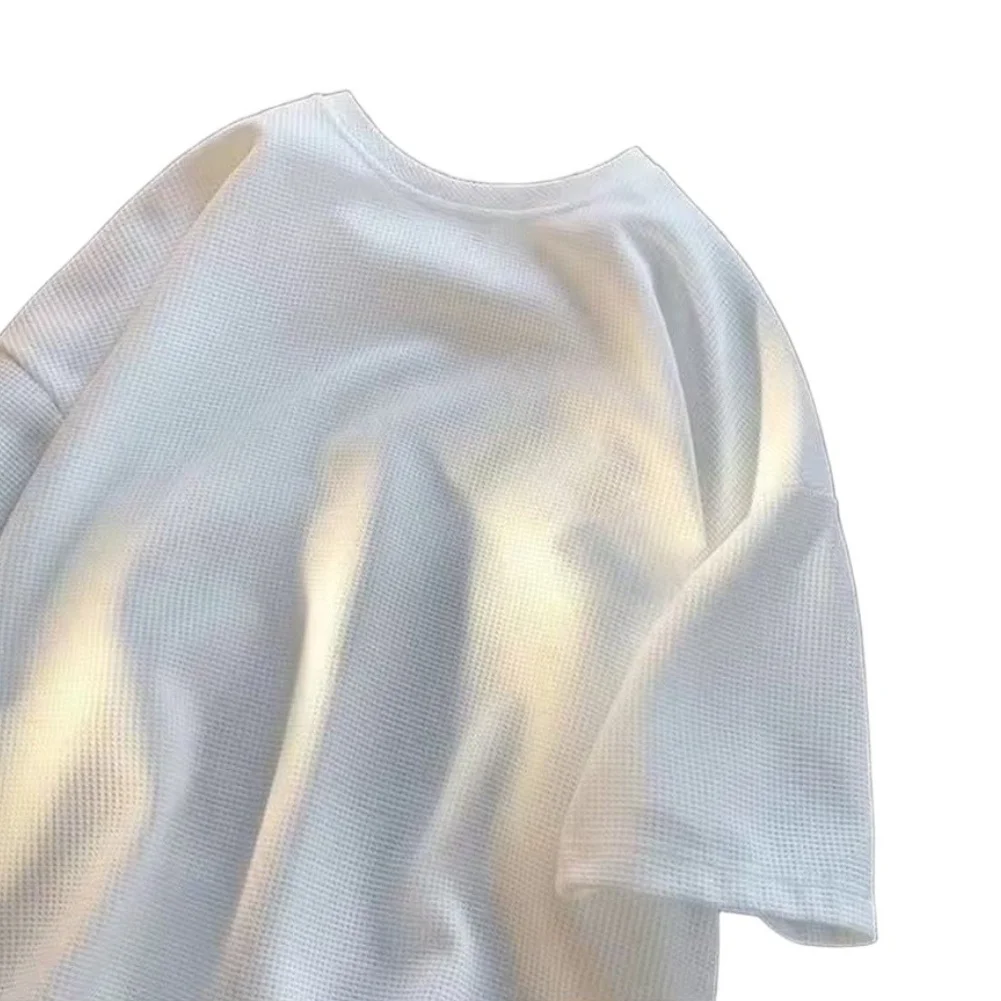 Plus Size Men's Half Sleeve T Shirt - Loose Fit Solid Color Round Neck Casual Sportswear Top in Extended Sizes