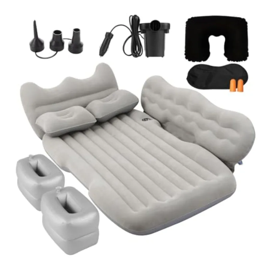 

Inflatable Car SUV Air Mattress Back Seat Bed with Air Pump, Portable Thickened Camping Sleeping Air Mattress Bed with 2 Pillow