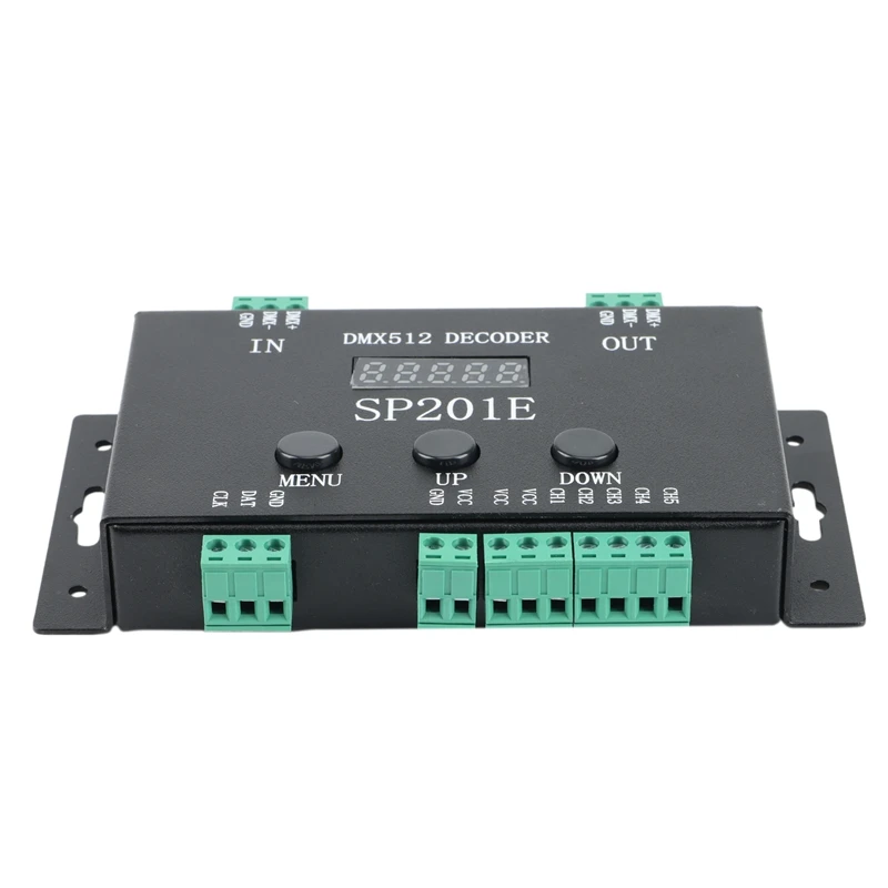 SP201E RGB LED Pixels Strip Controller DMX512 Decoder Supports 3072 Channels, Compatible with a Variety of ICs