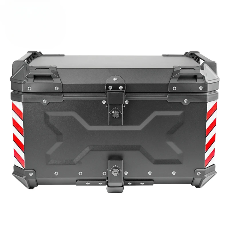

85L Black X Design F2-MOTO Branded Motorbikes Aluminum Top Case Motorcycle Rearrack Delivery Food Box