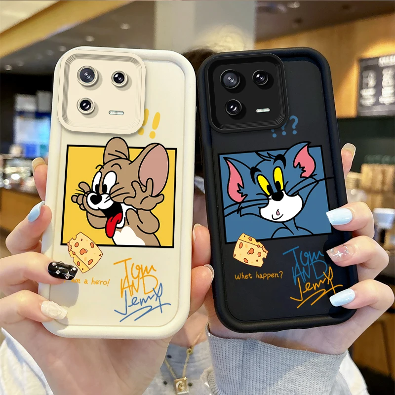 T-Tom And J-Jerry Couple Cartoon Phone Soft Case for XiaoMi 14 13 12 11T Pro 13 12 11 Lite Poco F6 F5 X5 X3 Pro Shockproof Cover